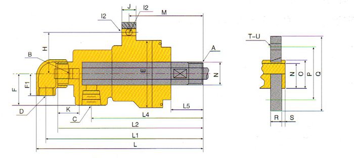 QRS-G型旋轉(zhuǎn)接頭尺寸示意圖